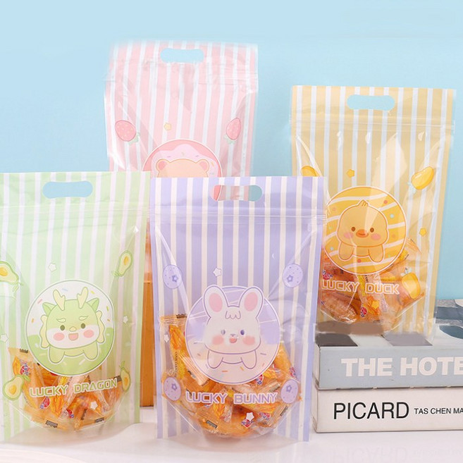 선물포장 손잡이 지퍼백 포장봉투 40장(23cm*15.5cm), 0_세로스트라이프, 40장