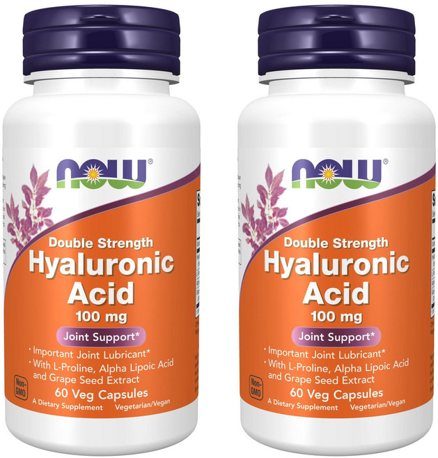 나우푸드 히알루로닉 애시드 더블 스트렝스 100mg 베지 캡슐, 2개, 60정