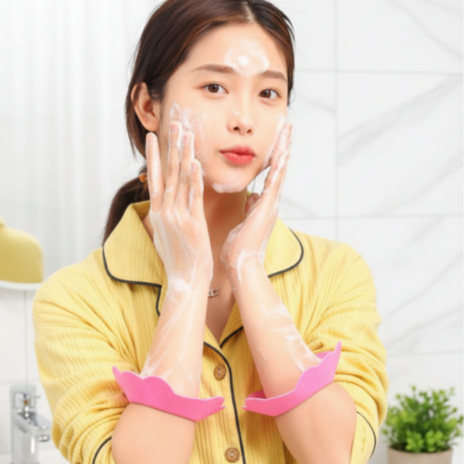 소루스토리 손목 세안 실리콘 밴드, 2개, 핑크한쌍