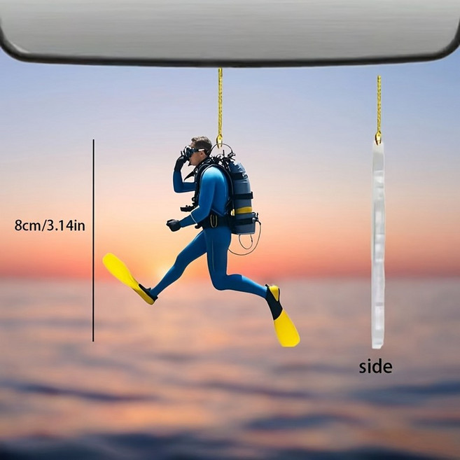 휴대폰고리 스킨스쿠버 펜던트 자동차 가방 열쇠고리 장식 미니어처 수집 선물 다이버장식품