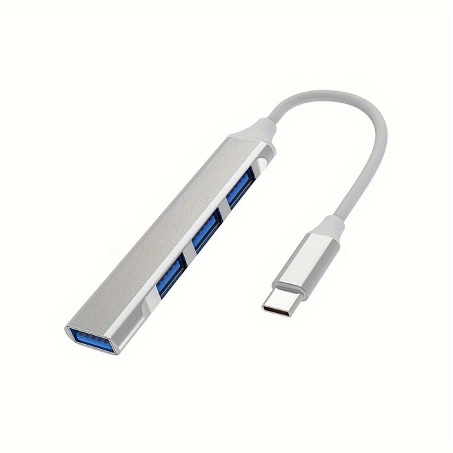 USB C 허브 3.0 유형 C 익스텐더 4 포트 분배기 어댑터 전화 용 OTG 도킹 스테이션 Macbook Pro 13 15 Air PC 노트북 컴퓨터 허브, [03] 은, 1개