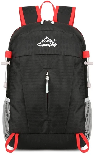 TANLOOK 輕便折疊防潑水登山背包, 黑色