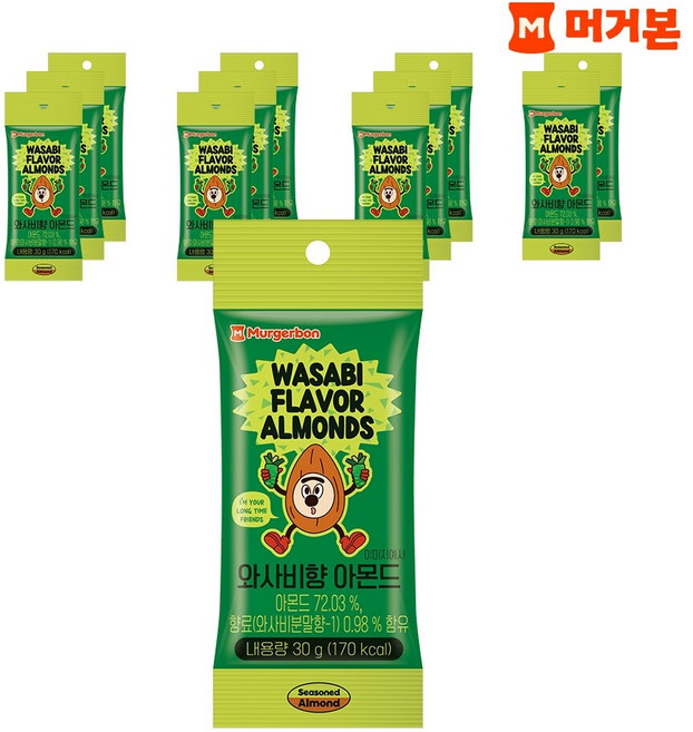 [G]머거본 와사비향아몬드 30G (NEW밍글링)*12개, 12개