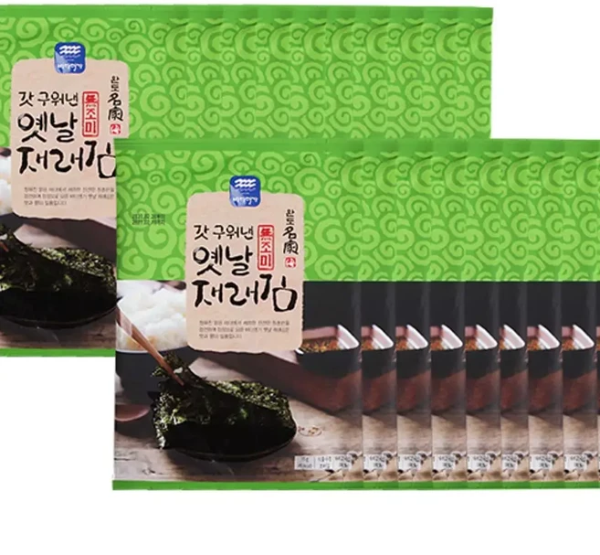 바다명가 갓구워낸옛날재래김(무조미) 15gX20봉 재래 곱창 구이 무조 전장 완도, 1개