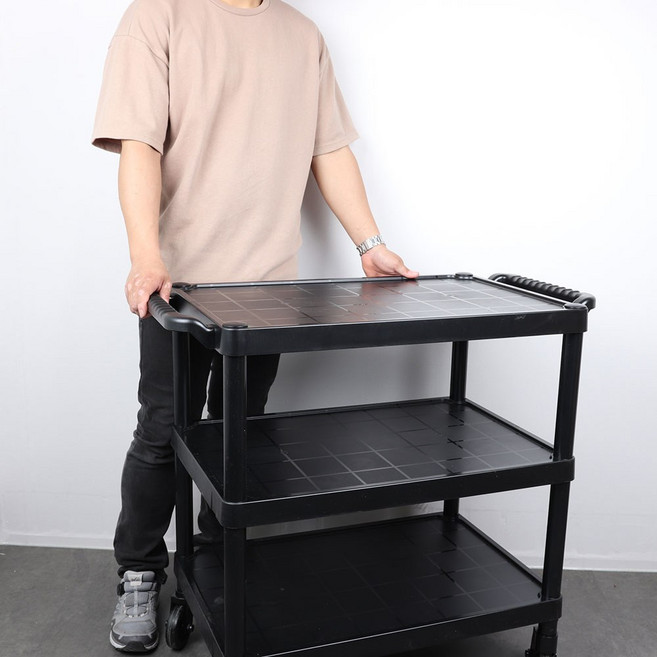 블랙 카트 왜건 트롤리 식당 카트 주방 업소용, (185532), 1개, SK서빙카트 대 블랙