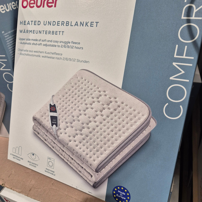(2025년 8월 출시) 보이러 전기요 1인용 /Beurer보이로 6단계 온도조절/자동 꺼짐 타이머 기능/ 필요시 물세탁 가능, 라이트그레이