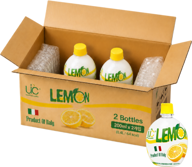 이탈리아몽 5배농축 레몬 농축액 이탈리아 프리미엄 레몬즙, 2개, 200ml