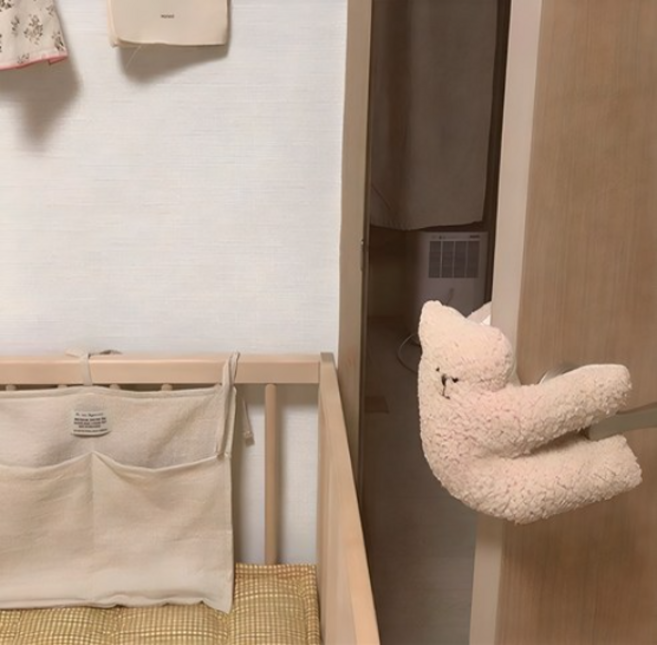 매달려 문닫힘 방지 도어 쿠션, 브라운, 1개