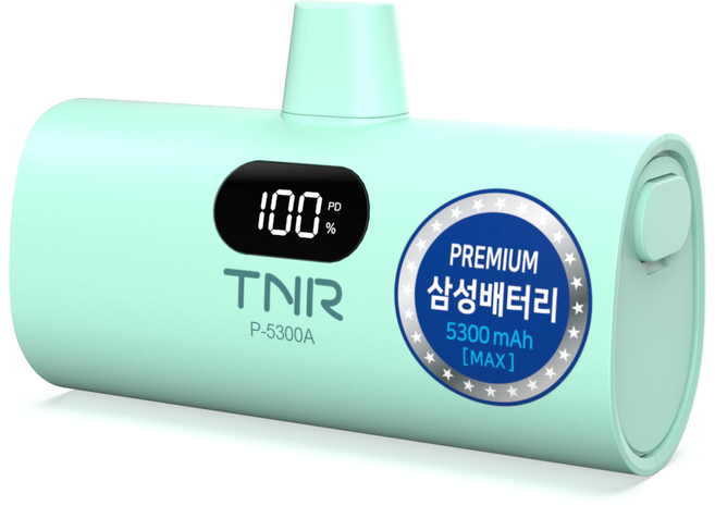 티앤알 2026년 신제품 삼성셀 보조배터리 5000mAh 국내제조 도킹형 고속충전 22.5W P-5300A 아이폰 호환, 민트, P-5300A(C타입)