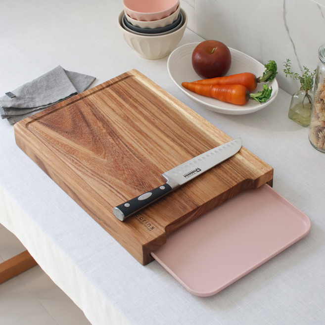 에크렌 레인트리 서랍형 도마 4color 대1p, 대-베이지, 대-베이지