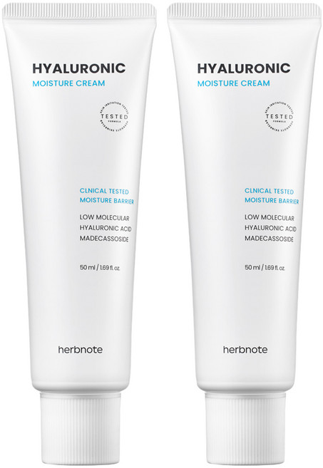 허브노트 저분자 히알루론산 모이스처 크림, 50ml, 2개