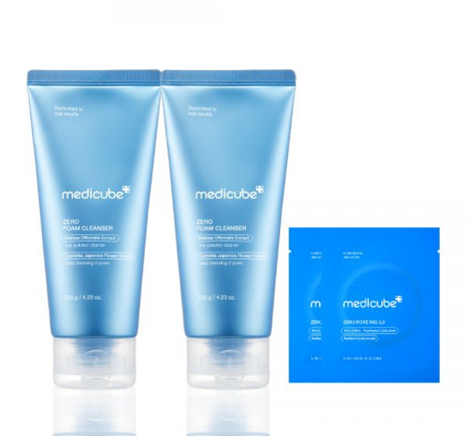 메디큐브 제로 모공 폼클렌징 120ml 2개, 제로모공폼클렌징2개 (+패드4매 증정)