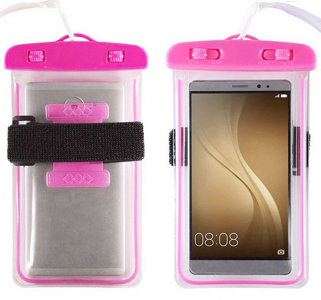 라베코 IPX8 등급 스마트폰 방수백 스포츠 암밴드 넥스트랩, 1개, 핑크