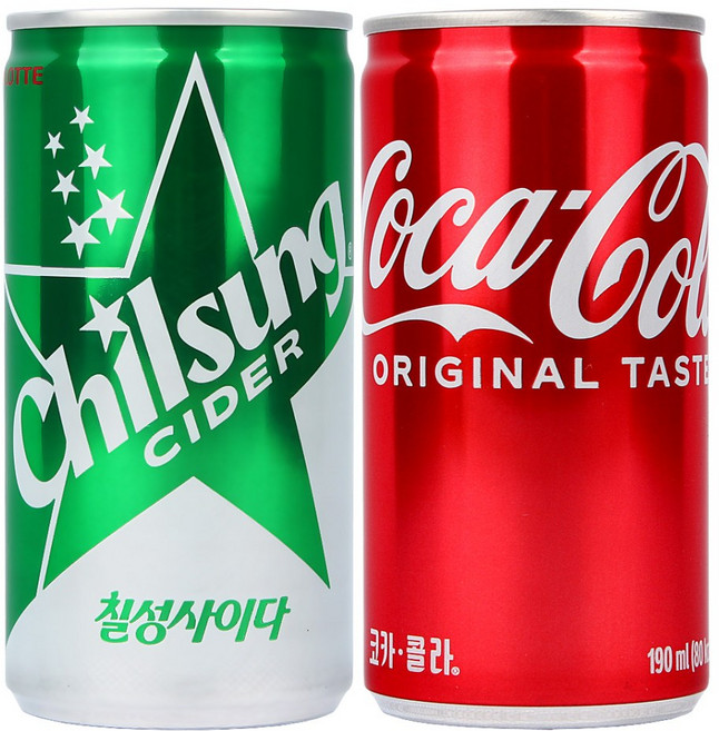 코카콜라 + 칠성사이다, 40개, 190ml
