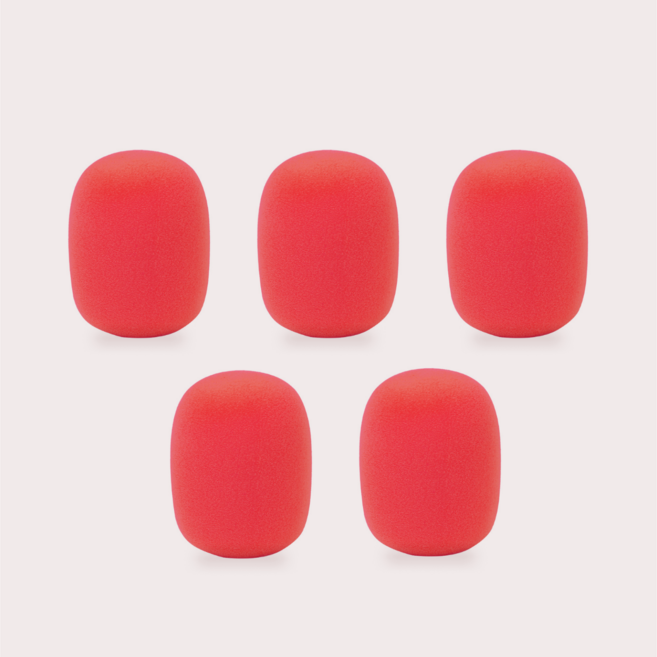 마이크 스펀지 유무선 커버 컬러 고급형, 빨강 5개 세트, 색상