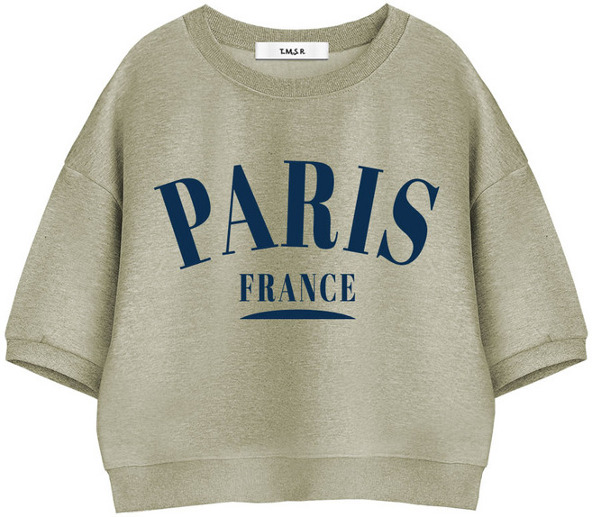 몰토벨리노 토르소 TSF 파리프랑스 세미오버핏 크롭 반팔 맨투맨