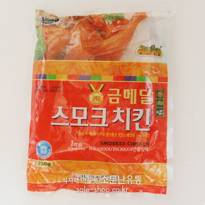 금메달 스모크치킨 훈제닭 살균제품 에어프라이어치킨 안주 야식 간편조리, 550g, 1개