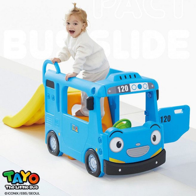 야야 NEW 타요 컴팩트 버스 미끄럼틀, 혼합색상, 1개