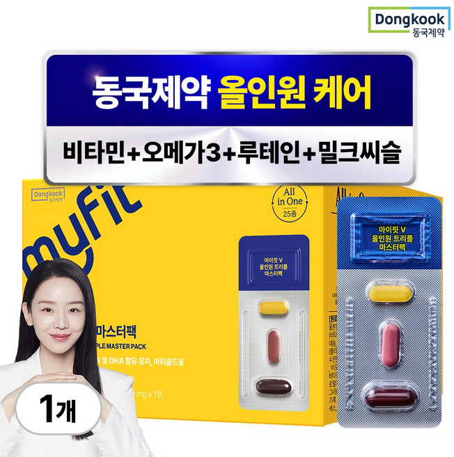 동국제약 마이핏 올인원 트리플 마스터팩 멀티비타민 및 미네랄+밀크씨슬추출물+루테인+rTG오메가3, 1개, 30회분