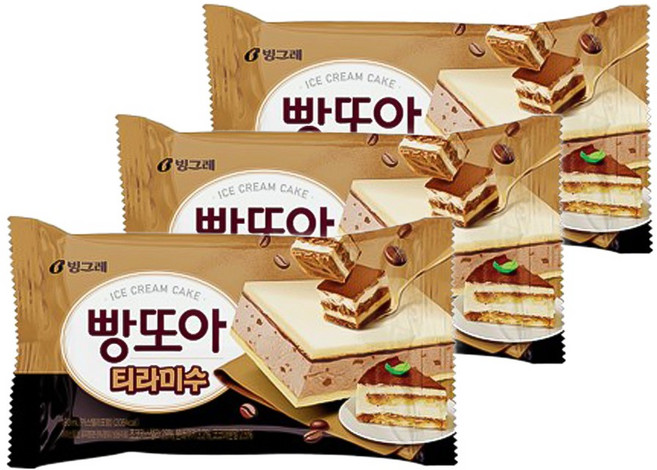 빙그레 샌드 아이스크림 빵또아 티라미수, 14개, 180ml