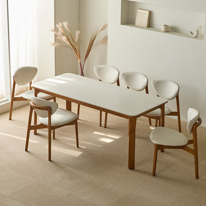 파로마 플렌 세라믹 원목식탁 다렌B 의자 세트 6인용 1800 (의자6), 월넛(베이지) 의자B 세트, 상세 설명 참조, 옵션선택:월넛(베이지) 의자B 세트