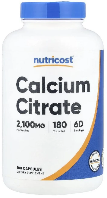 뉴트리코스트 구연산 칼슘 2100mg Calcium Citrate 캡슐 180정, 1개 - 쿠팡