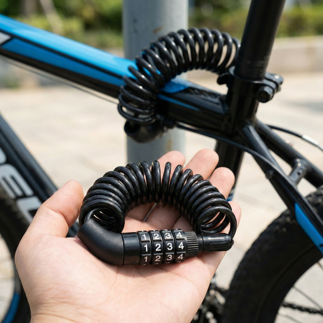 리븐웰 강철보안 자전거 자물쇠 잠금장치, 블랙, 1개