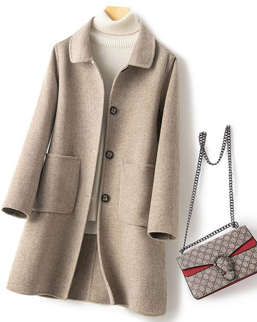 [2026 봄신상] 스타일아유 여성 양모100% 코트 루즈핏 더플코트 울소재 겨울 아우터 미니멀룩 따뜻한 외투 LC0070