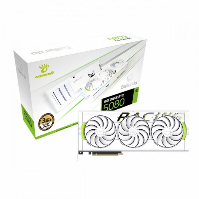 만리 MANLI 지포스 RTX 5080 Gallardo OC D7 16GB White 인텍앤컴퍼니 VGA 그래픽카드, 단일모델