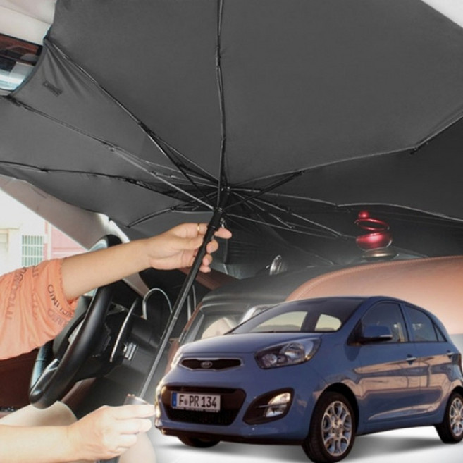 올뉴모닝 자동차햇빛가리개 앞유리커버 차박 우산형, 1개, 선택_소형