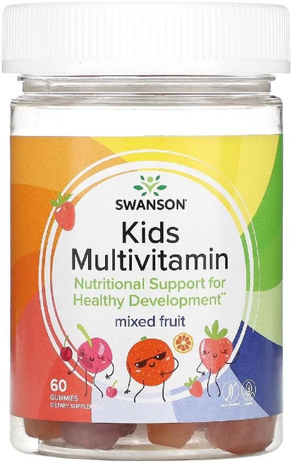 스완슨 종합비타민 멀티비티민 Kids Multivitamin 어린이용 과일 구미젤리 60개, Swanson (스완슨) Swanson, 어린이용 종합, 60정, 1개 - 쿠팡