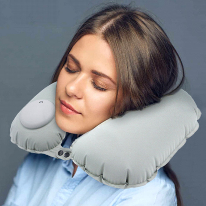 1+1 Ez 자충전 에어펌핑 공기주입 U자형 여행용 목베게 비행기 숙면쿠션