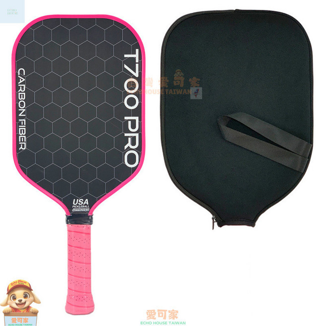 T700 PRO 碳纖維蜂窩匹克球拍, 1個, T700粉色