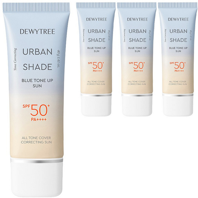 듀이트리 어반 쉐이드 블루 톤업 선크림 SPF50+ PA++++, 40g, 4개