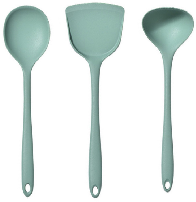 코코메이트 실리콘 조리도구 키친툴 3종세트, 그린, 볶음스푼+뒤집개+국자, 1개