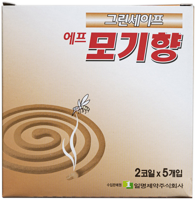 일명제약 그린세이프 에프 모기향 (2코일x5개입)/모기/약/향/퇴치/기피제/구제/캠핑/야외활동시, 20개
