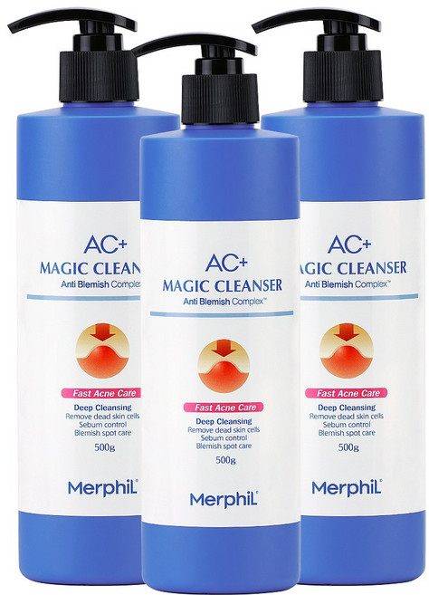 메르필 바디여드름/등드름개선/허가받은 AC+매직바디워시 베이비코튼향, 500g, 3개