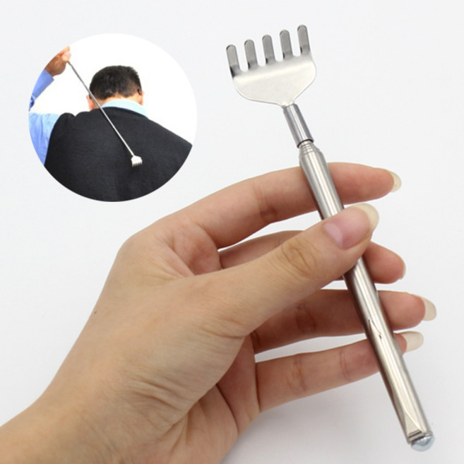 클립형 길이조절 안테나 효자손 4단 5단 휴대용 클립 고리 스테인레스 접이식 늘어나는 등긁개 등 긁기, 효자손 클립형 -일반형, 1개