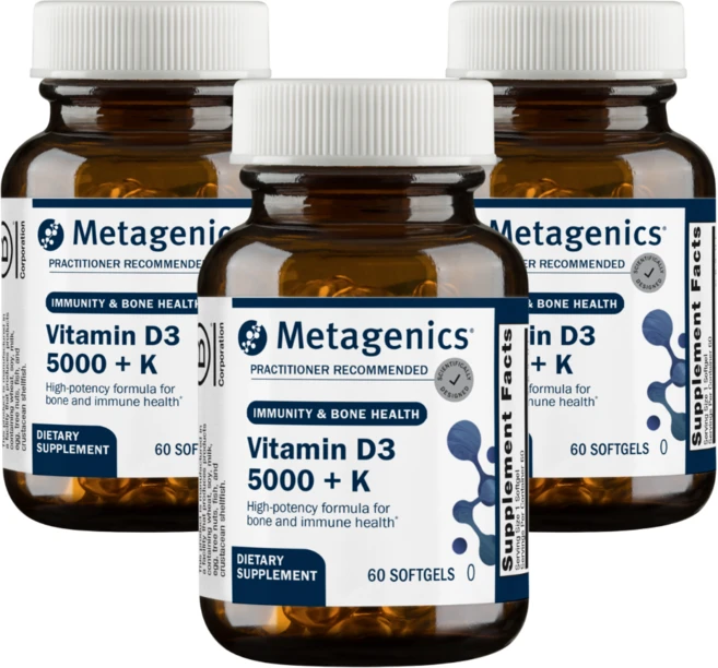 메타제닉스 D3 5000 +K 소프트젤, 3개, 60정 - 쿠팡