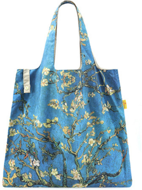 명화 클래식 장바구니-아몬드나무 휴대용 접이식 빅사이즈 에코백, 1개