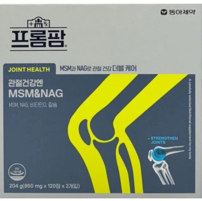 동아제약 프롬팜 관절건강엔 MSM & NAG, 1개, 240정 - 쿠팡