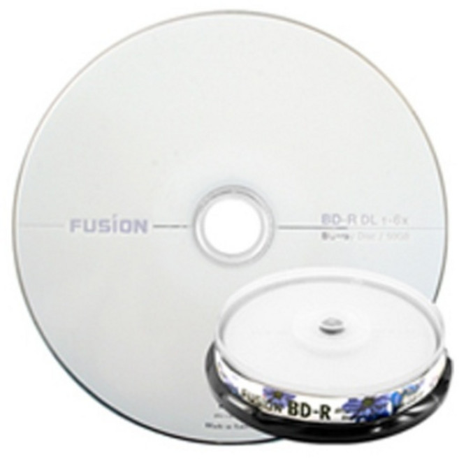 [Fusion] 블루레이 BD-R 더블레이어 6배속 50GB [케익통/10매], 1개