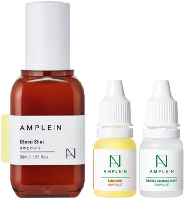 코리아나 앰플엔 블레미샷 미백 잡티 앰플 50ml+센텔카밍샷 진정 앰플 10ml+아크네샷 여드름 트러블 앰플 10ml, 1개, 50ml