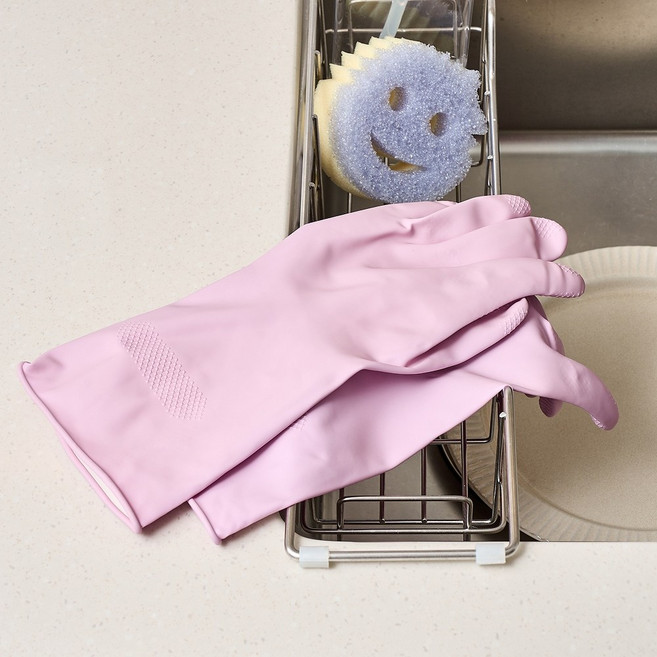 모던하우스 리빙 두꺼워서 오래쓰는 고중량 라텍스 고무장갑 3P세트 M 라벤더 DY0525062, 1세트, 중간(M)