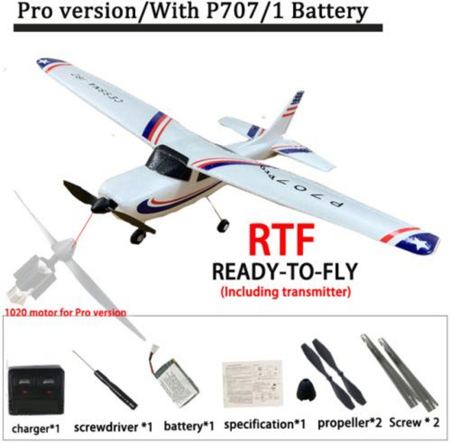 RC비행기 최신 F949 프로 버전 24G 3Ch RC 비행기 3D 6G 고정익 CESNA182 야외 장난감 RTF 자이로스코프 1020 모터 포함, 5) P707 Pro 1battery, 1개