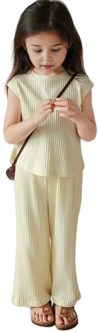 萱寶媽咪 夏季冰絲無袖兒童套裝