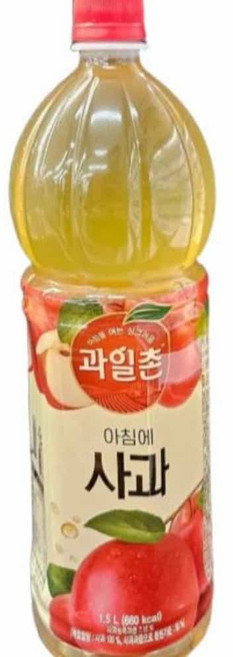아침에 사과쥬스 1.5L 사무실과자 사무실간식 사무실음료수_해태) 과일촌 아침에 사과 쥬스 1.5L 주스, 100ml, 1개