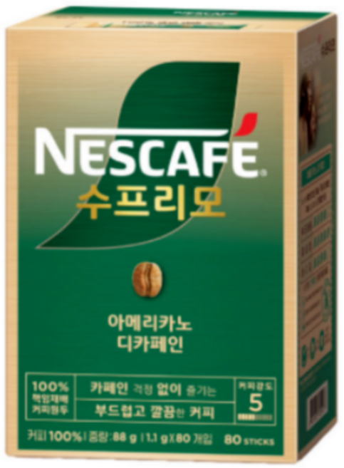 네스카페수프리모 디카페인 아메리카노 원두커피스틱, 1.1g, 80개입, 2개