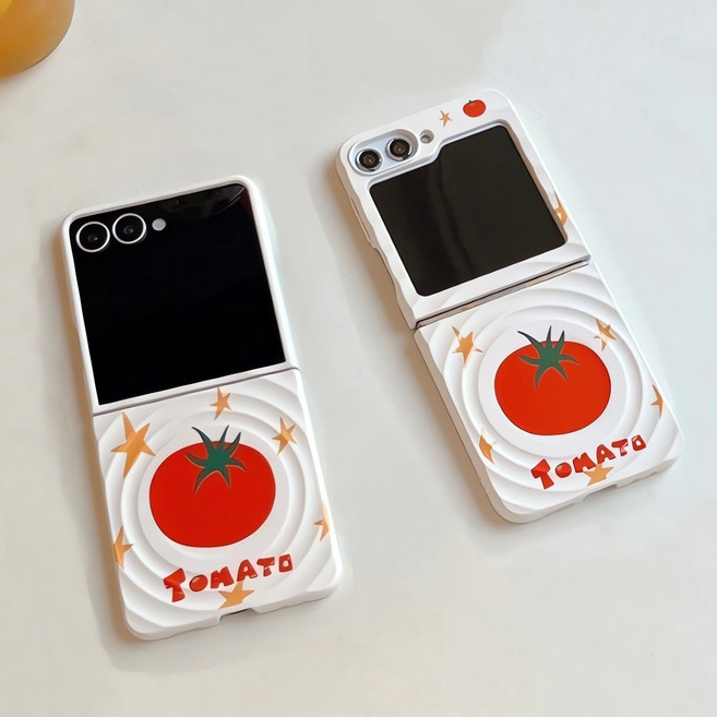 얌코 핸드폰케이스 갤럭시 z플립7 z플립5 z플립6 맥세이프 휴대폰케이스 화이트 토마토