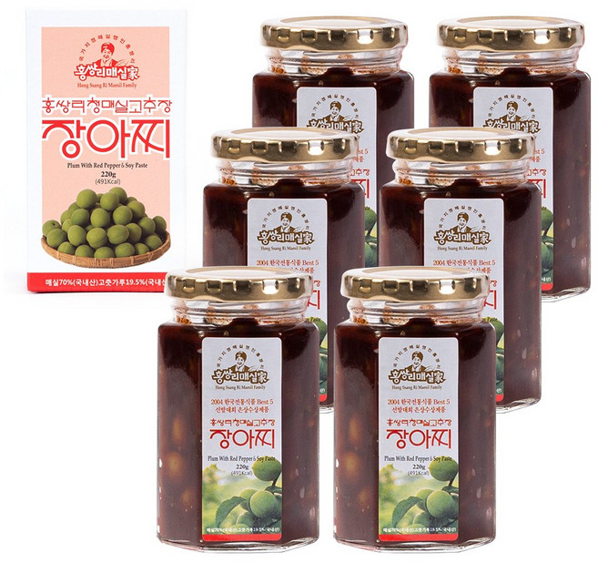 홍쌍리 매실 장아찌 고추장장아찌 220g, 6개